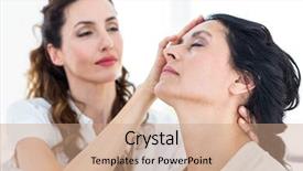  Presentation with hypnotizing - Beautiful slide deck featuring hypnosis - therapist hypnotizing her patient backdrop and a coral colored foreground