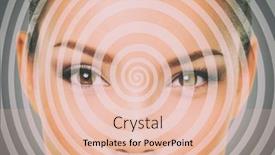  Presentation with woman praying over bible - Amazing presentation design having hypnosis hypnotize spiral over woman face for mind control backdrop and a lemonade colored foreground