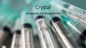  Presentation with needle - Colorful PPT theme enhanced with hypodermic needle - close-up of a group backdrop and a light blue colored foreground