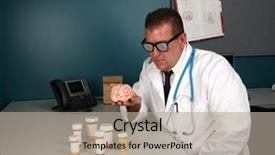  Presentation with human brain - Colorful theme enhanced with hypothalamus - doctor examines a human brain backdrop and a mint green colored foreground