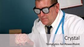  Presentation with human brain - Audience pleasing slides consisting of hypothalamus - doctor examines a human brain backdrop and a lemonade colored foreground