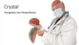  Presentation with medical brain - Slides with hypothalamus - medical science brain surgeon humor background and a white colored foreground