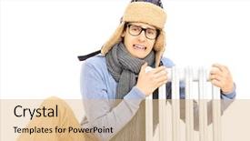  Presentation with hat - Audience pleasing theme consisting of bright sea shell on white beach sand under the sun light shallow dof backdrop and a light blue colored foreground.