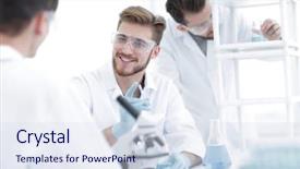  Presentation with lab - PPT layouts enhanced with hypothesis - background image science team background and a sky blue colored foreground