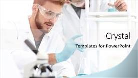  Presentation with science - Colorful presentation design enhanced with hypothesis - background image science team backdrop and a white colored foreground