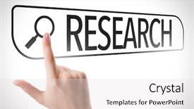  Presentation with search - PPT theme consisting of hypothesis - research written in search bar background and a white colored foreground