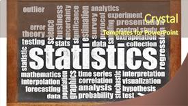  Presentation with statistics - Presentation theme having hypothesis - statistics word cloud background and a tawny brown colored foreground