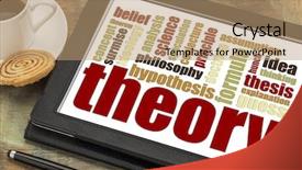  Presentation with theory - Audience pleasing slide deck consisting of hypothesis - theory word cloud backdrop and a coral colored foreground
