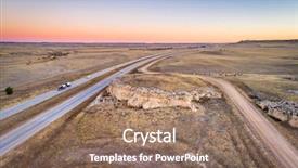  Presentation with freeway - PPT theme with i-25 across rolling prairie background and a coral colored foreground