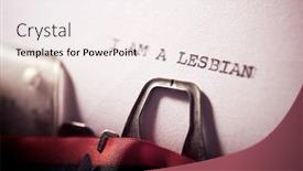  Presentation with paper - PPT theme consisting of i-am-a-lesbian-text background and a sky blue colored foreground