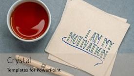  Presentation with personal development - Slides with i-am-my-motivation-inspirational background and a soft green colored foreground