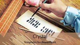  Presentation with ancient - Cool new theme with i ching ancient chinese oracle backdrop and a coral colored foreground