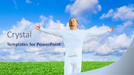  Presentation with conquer - Slide set consisting of i conquer the sky background and a light blue colored foreground