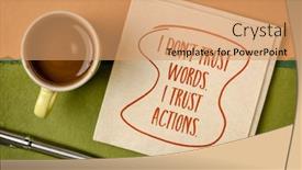  Presentation with trust - Presentation enhanced with i-do-not-trust-words background and a coral colored foreground