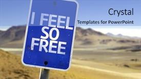  Presentation with free heat waves - Beautiful presentation design featuring i feel so free sign backdrop and a light blue colored foreground