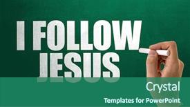  Presentation with jesus - Amazing slide set having i follow jesus backdrop and a ocean colored foreground