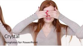  Presentation with hear - Presentation theme enhanced with i hear nothing i see background and a mint green colored foreground