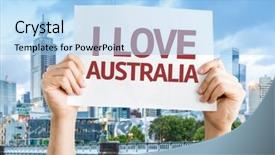  Presentation with melbourne - Theme with i love australia card background and a light blue colored foreground