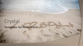  Presentation with bali - Presentation theme enhanced with i love bali - inscription on the sand background and a soft green colored foreground