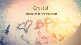  Presentation with bali - Presentation theme consisting of i love bali - inscription on the sand background and a cream colored foreground