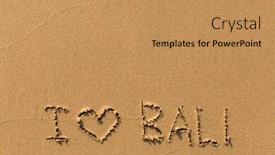  Presentation with bali - Amazing presentation theme having i love bali - the inscription by hand on the beach sand backdrop and a coral colored foreground