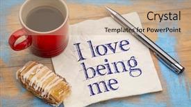  Presentation with myself - Slide set featuring i love being me - positive background and a coral colored foreground