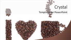  Presentation with love coffee cappuccino coffee - Slide set consisting of heart smoking - i love coffee shapes made background and a white colored foreground