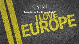  Presentation with europe - Colorful PPT layouts enhanced with i love europe written on the road backdrop and a dark gray colored foreground