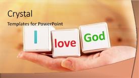  Presentation with god - Slides enhanced with i love god text spelled background and a lemonade colored foreground