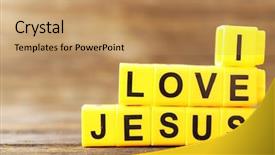  Presentation with jesus love - Audience pleasing slide deck consisting of i love jesus sign illustrated backdrop and a coral colored foreground