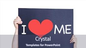  Presentation with love - Audience pleasing presentation design consisting of i love me card isolated backdrop and a ocean colored foreground