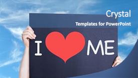 Presentation with love - Beautiful presentation design featuring i love me with sky backdrop and a teal colored foreground