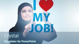  Presentation with job - Presentation consisting of i-love-my-job-concept background and a  colored foreground