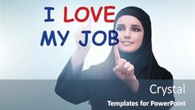  Presentation with job - Presentation design with i-love-my-job-concept background and a  colored foreground