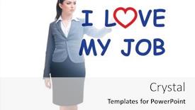  Presentation with job - Presentation design with i-love-my-job-concept background and a white colored foreground