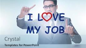  Presentation with job - Slide deck featuring i-love-my-job-concept background and a light blue colored foreground