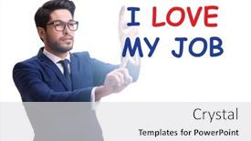  Presentation with job - Slide set having i-love-my-job-concept background and a light gray colored foreground