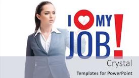 Presentation with job - PPT theme enhanced with i-love-my-job-concept background and a light blue colored foreground