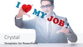  Presentation with job - PPT theme featuring i-love-my-job-concept background and a sky blue colored foreground