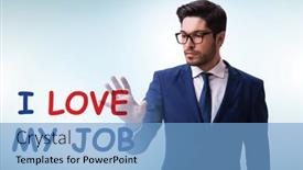  Presentation with job - Theme consisting of i-love-my-job-concept background and a light blue colored foreground