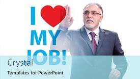  Presentation with job - Presentation design having i-love-my-job-concept background and a arctic colored foreground