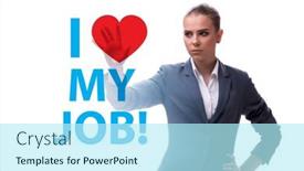  Presentation with job - PPT theme consisting of i-love-my-job-concept background and a arctic colored foreground