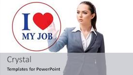  Presentation with job - Theme featuring i-love-my-job-concept background and a light gray colored foreground
