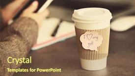  Presentation with design love - Cool new theme with i love my job concept backdrop and a tawny brown colored foreground