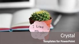  Presentation with job - Colorful PPT layouts enhanced with i love my job concept backdrop and a gray colored foreground