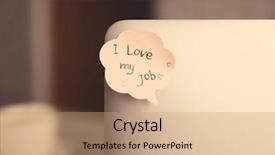  Presentation with job - Cool new PPT theme with i love my job concept backdrop and a coral colored foreground