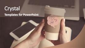  Presentation with coffee cup - Cool new PPT layouts with i love my job concept backdrop and a tawny brown colored foreground