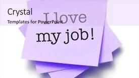  Presentation with bllack love - Slide deck consisting of i love my job written background and a sky blue colored foreground