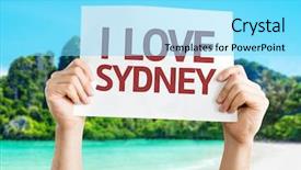  Presentation with sydney - Beautiful theme featuring i love sydney card with beach background backdrop and a arctic colored foreground