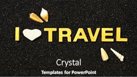  Presentation with black sea - Slides having i-love-travel-golden-letters background and a black colored foreground